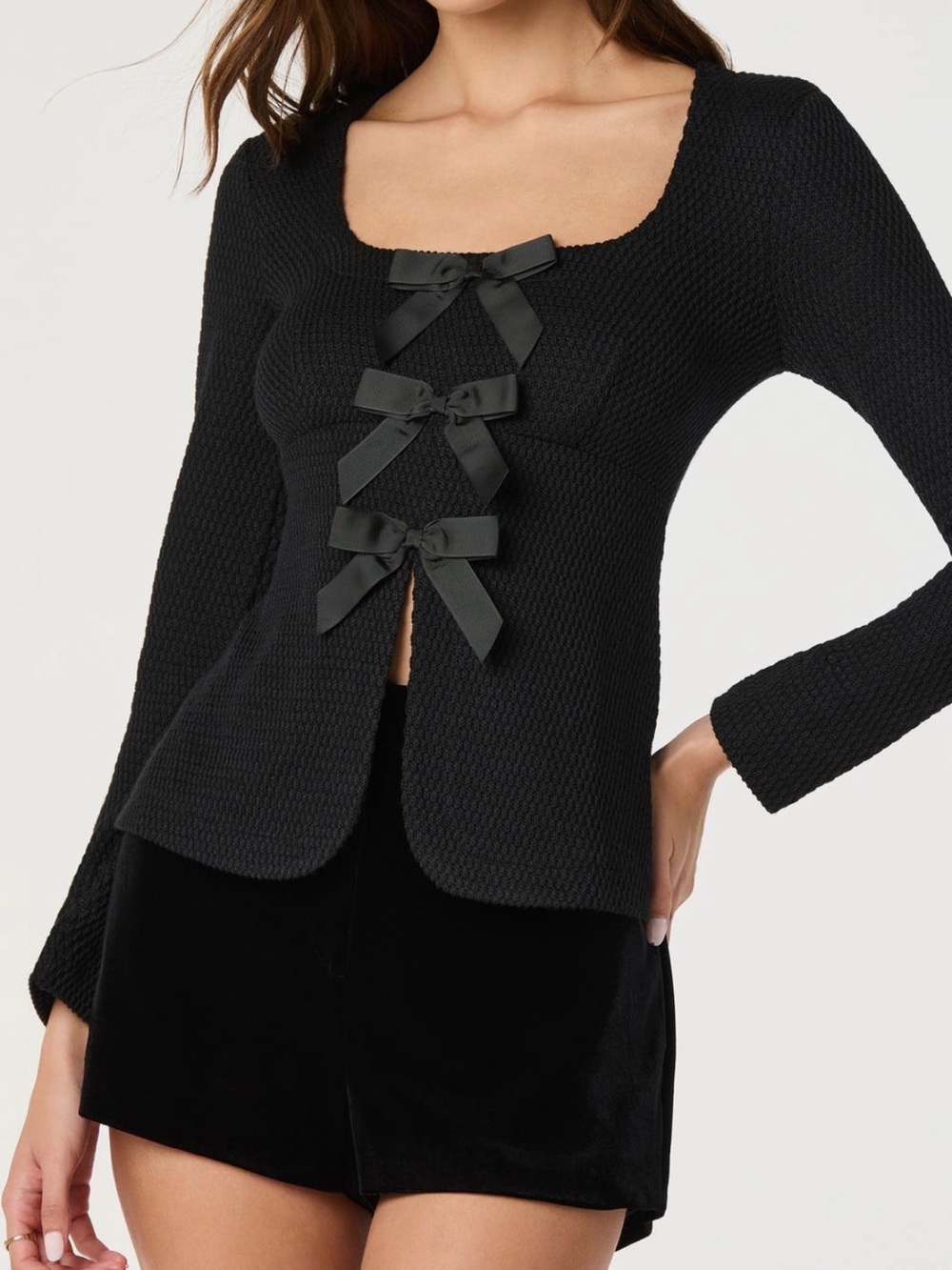 Astr The Label split Bow Front Top